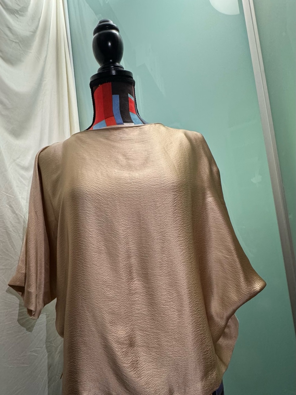 Club Monaco Metallic Champagne Short Sleeve Tunic